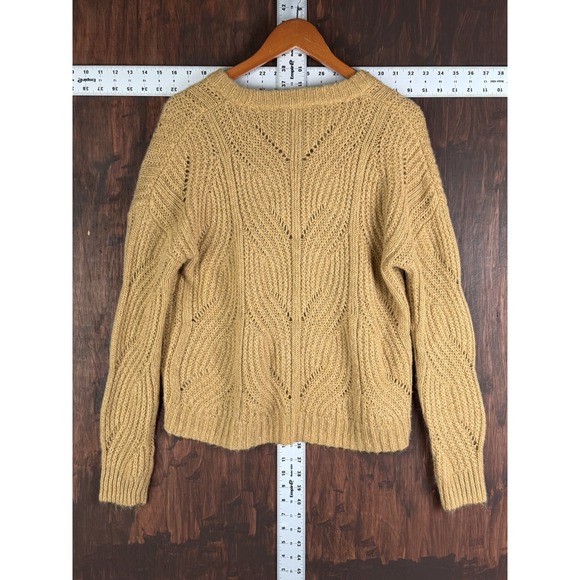 Madewell Charley Alpaca Blend Sweater Pointelle‎ Pullover Knit Tan Womens Small - Picture 6 of 6